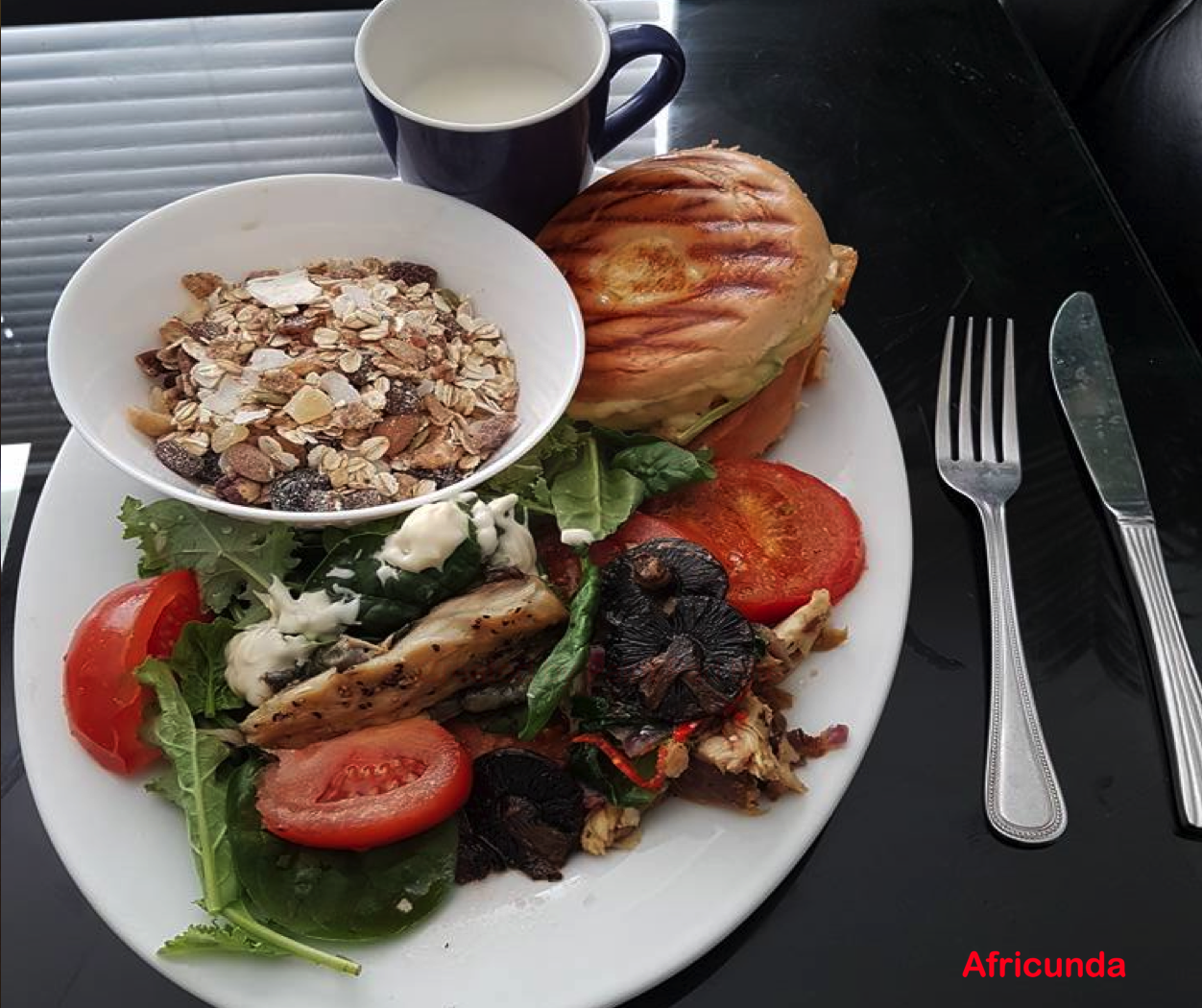 Toasted Bagel with Muslie (Healthy Cereal).